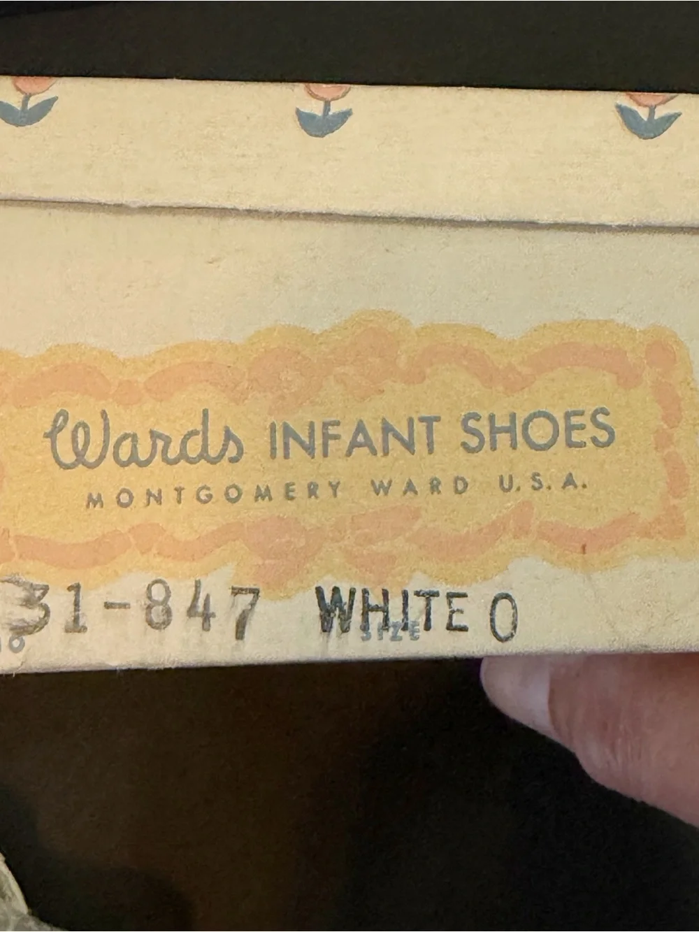 Vintage Montgomery Ward White Baby Shoes Original Box 1960’s Sz 0 Classic Socks